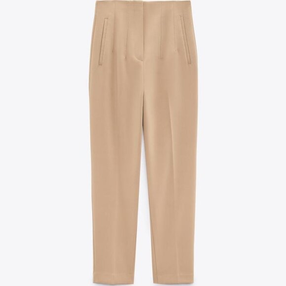 Zara High Waisted Taupe /Brown Pants - Picture 1 of 4